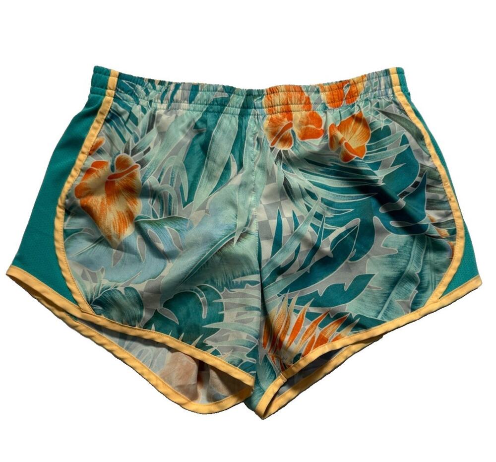 Nike Dri-FIT Running Shorts Girls M Multicolor Tropical Floral Lined 3in Gym